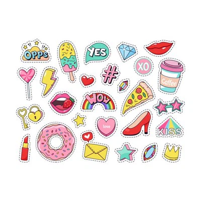 Søt tegneserie-klistremerke Vinyl-klistremerke